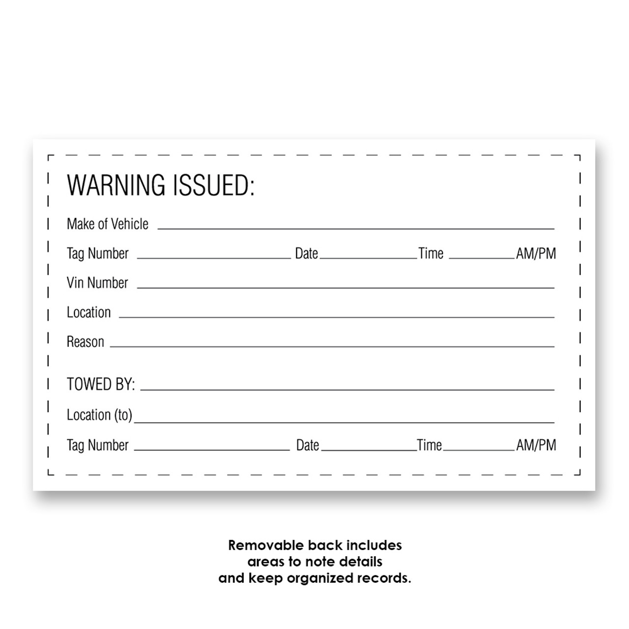 Parking Violation Stickers - Bilingual Violation Checklist