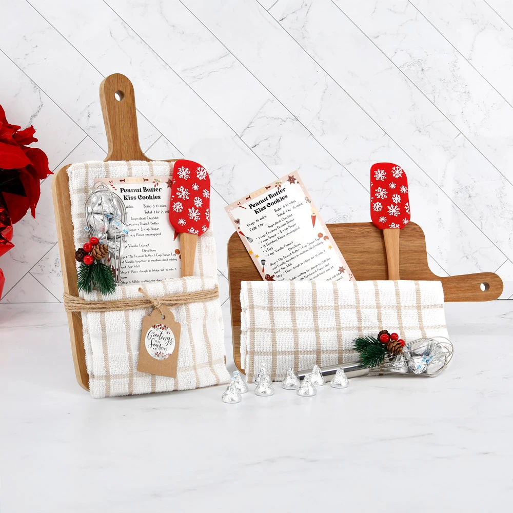 HOLIDAY Cutting Board and Dish Towel Gift Set