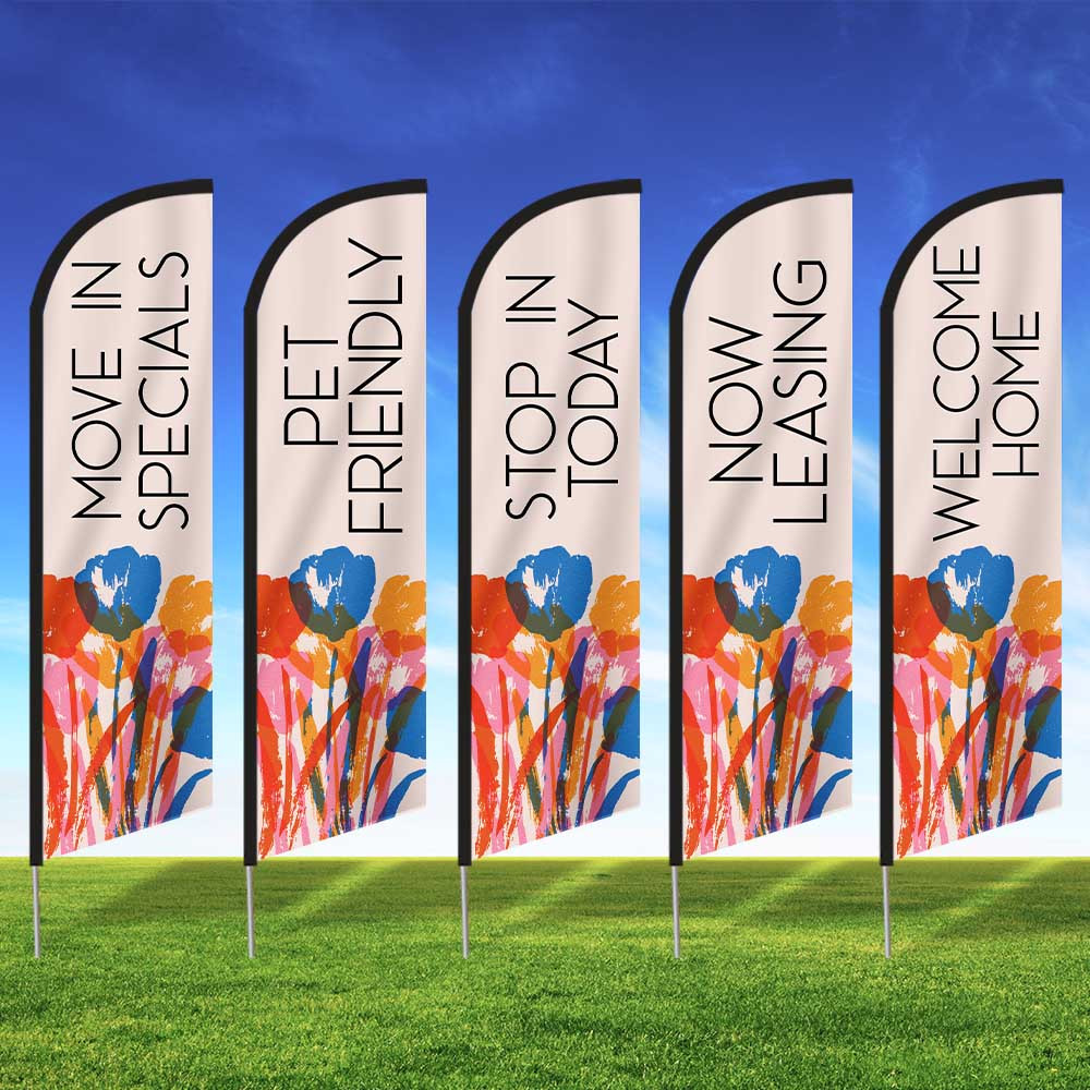 Bright Flowers- Double Sided Feather Flag Kit