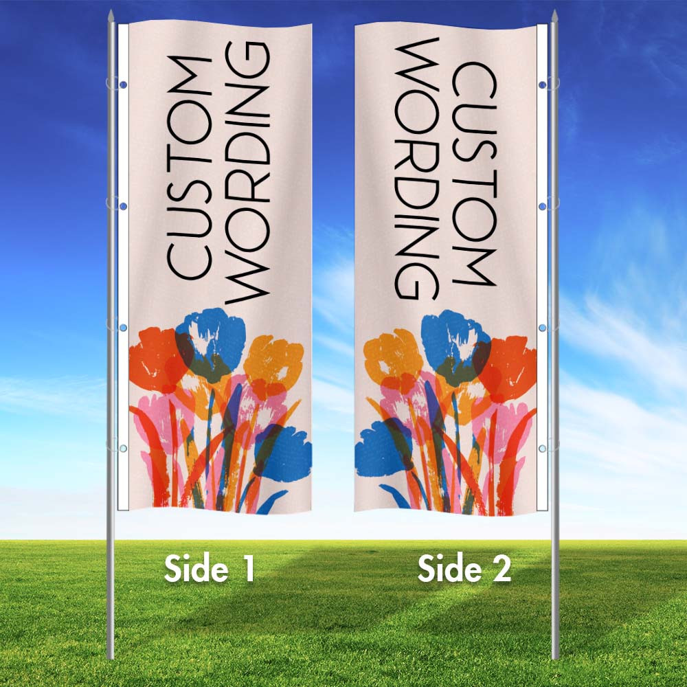 Bright Flowers Custom 3' x 8' Vertical Flag