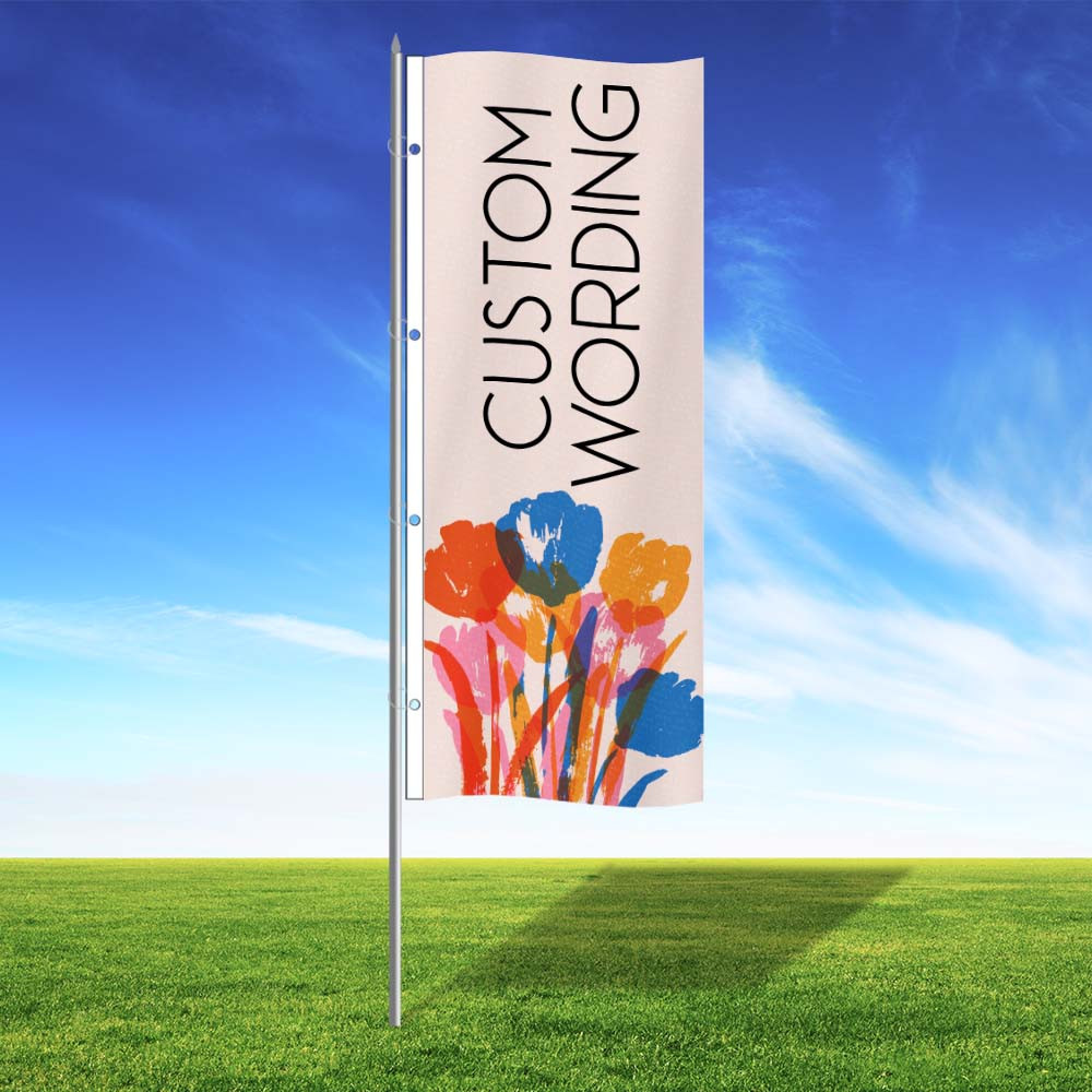 Bright Flowers Custom 3' x 8' Vertical Flag