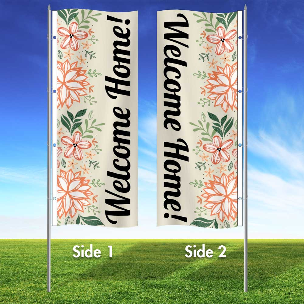 Fresh Flowers- 3x8 Vertical Wave Flag Double Sided