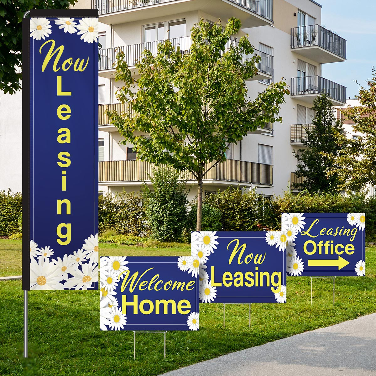 Daisy Flowers - Rectangle Flag and Yard Sign Marketing Bundle