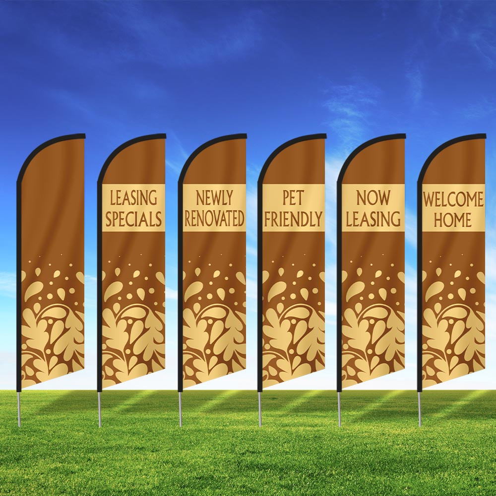 Golden Aura- Double Sided Feather Flag Kit