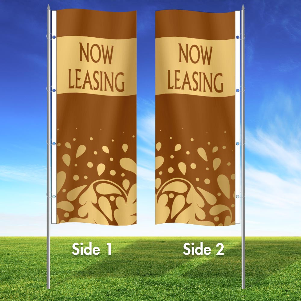 Golden Aura- 3x8 Vertical Wave Flag Double Sided