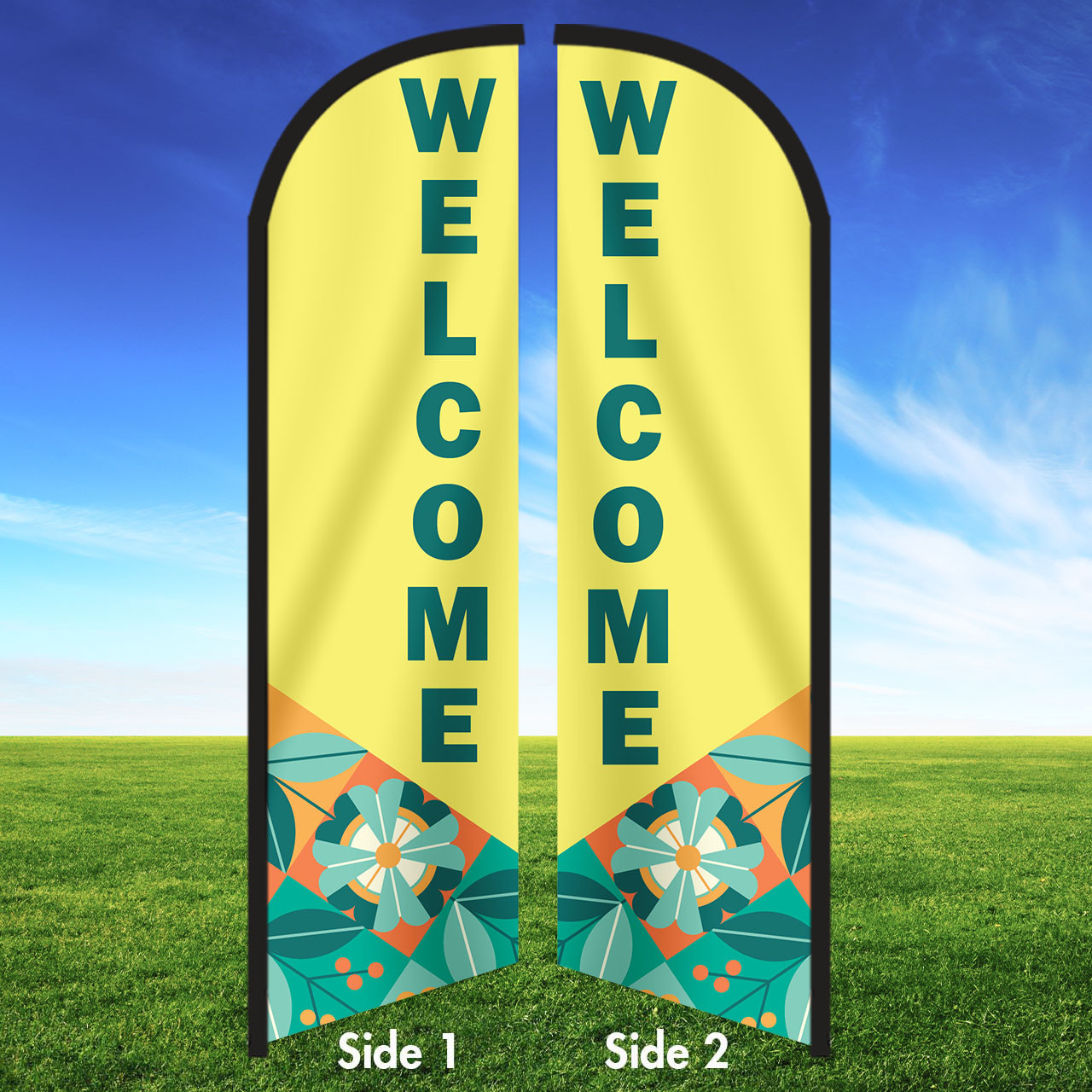 Sunshine Garden- Double Sided Feather Flag Kit