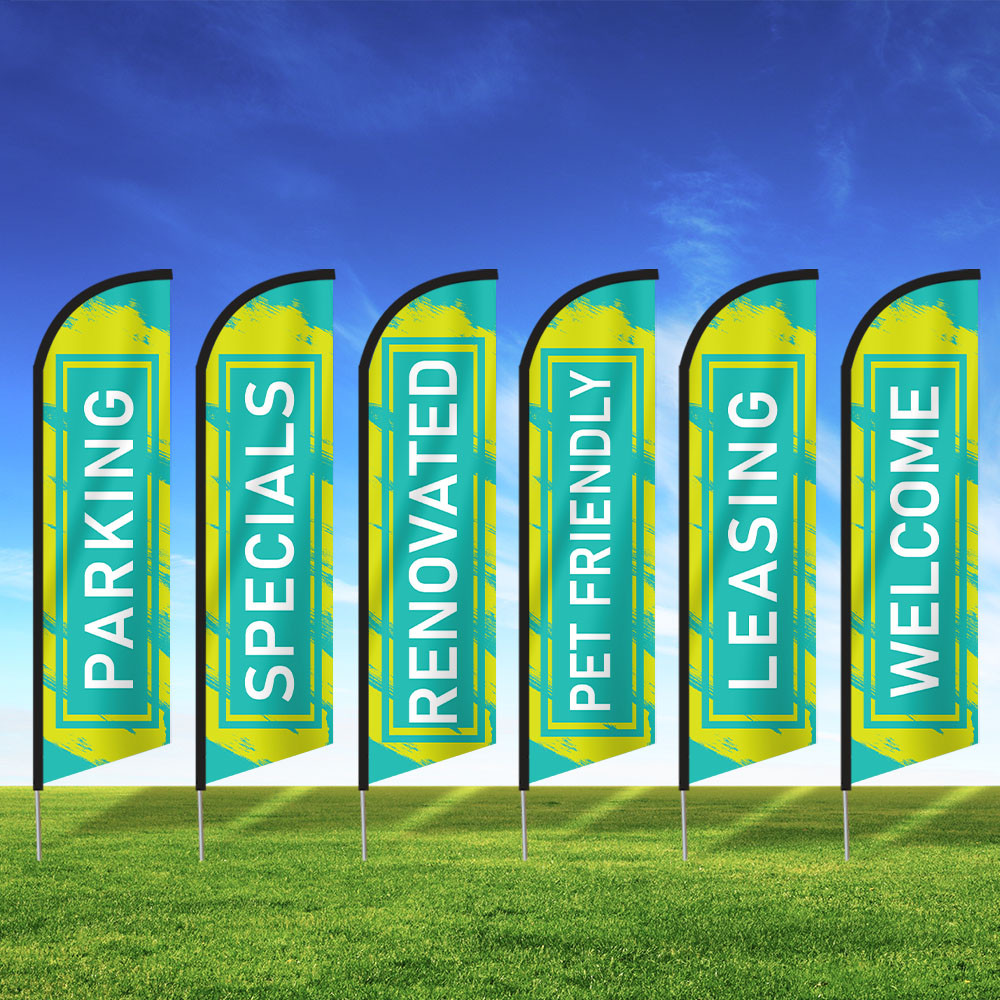 Lime Lagoon- Double Sided Feather Flag Kit