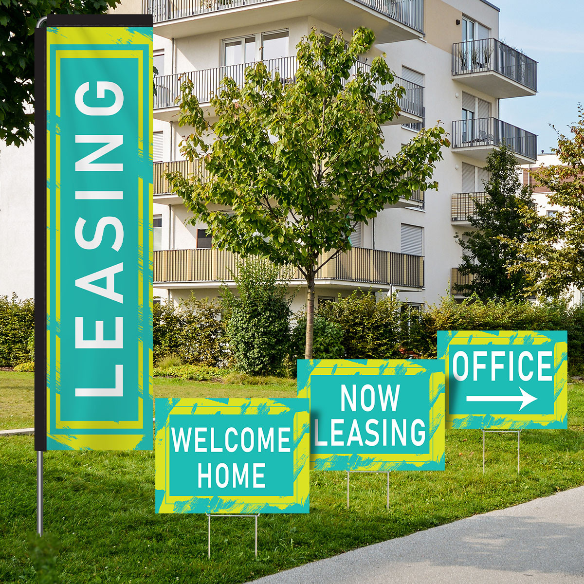 Lime Lagoon - Rectangle Flag and Yard Sign Marketing Bundle