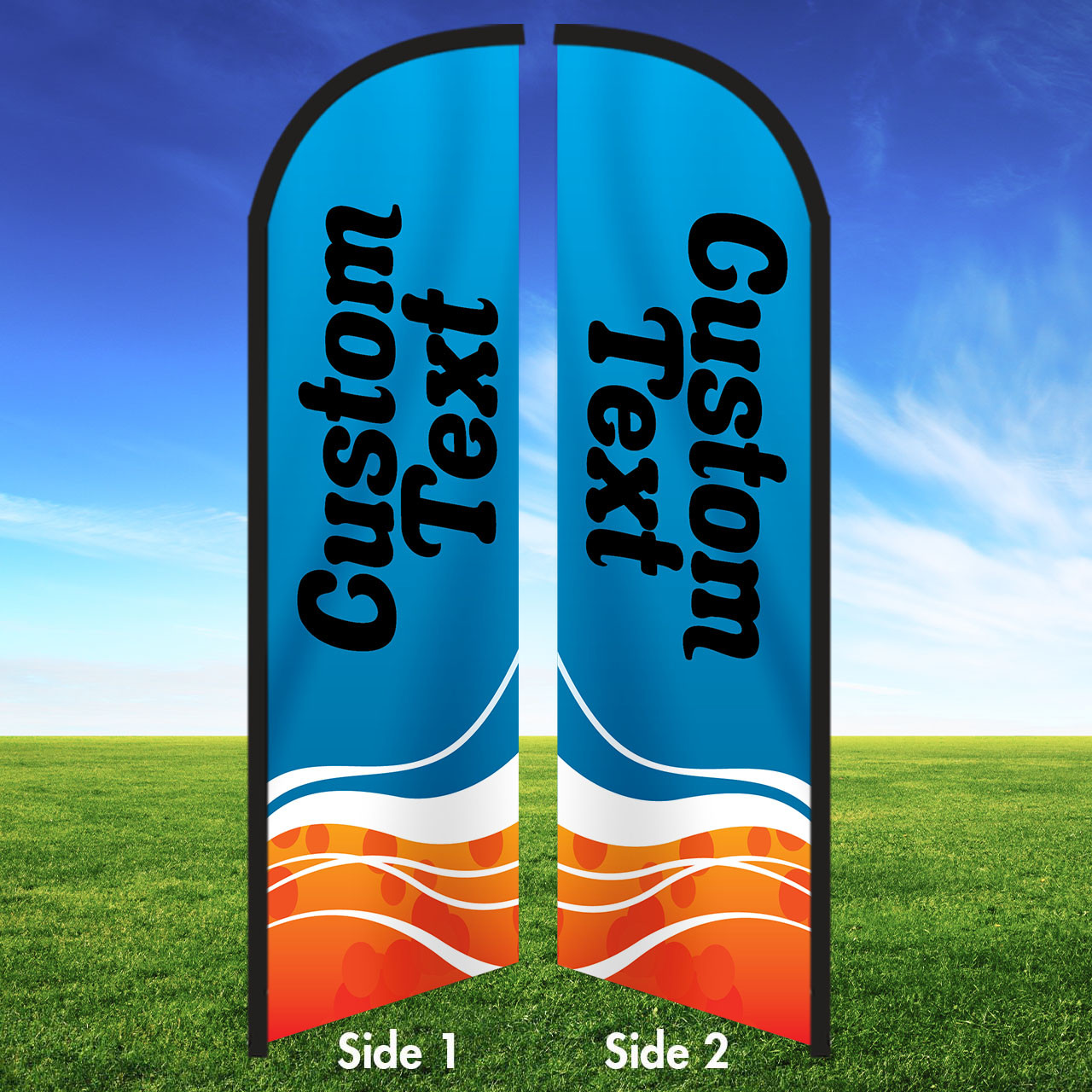 Tangerine Tide Custom Feather Flag