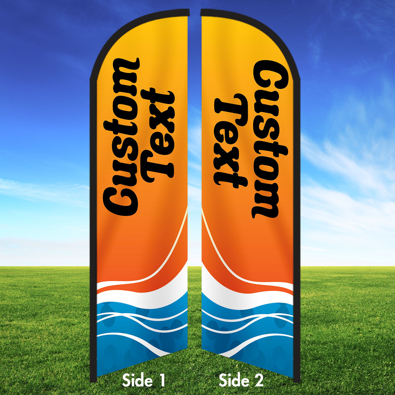 Tangerine Tide Custom Feather Flag