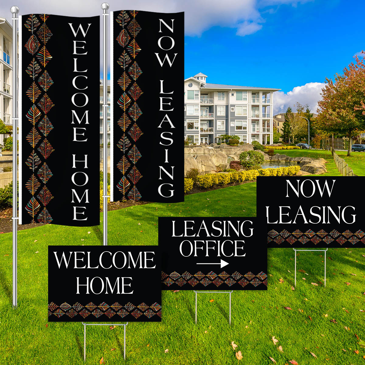 Neon Harvest - Vertical Flag and Yard Sign Marketing Bundle