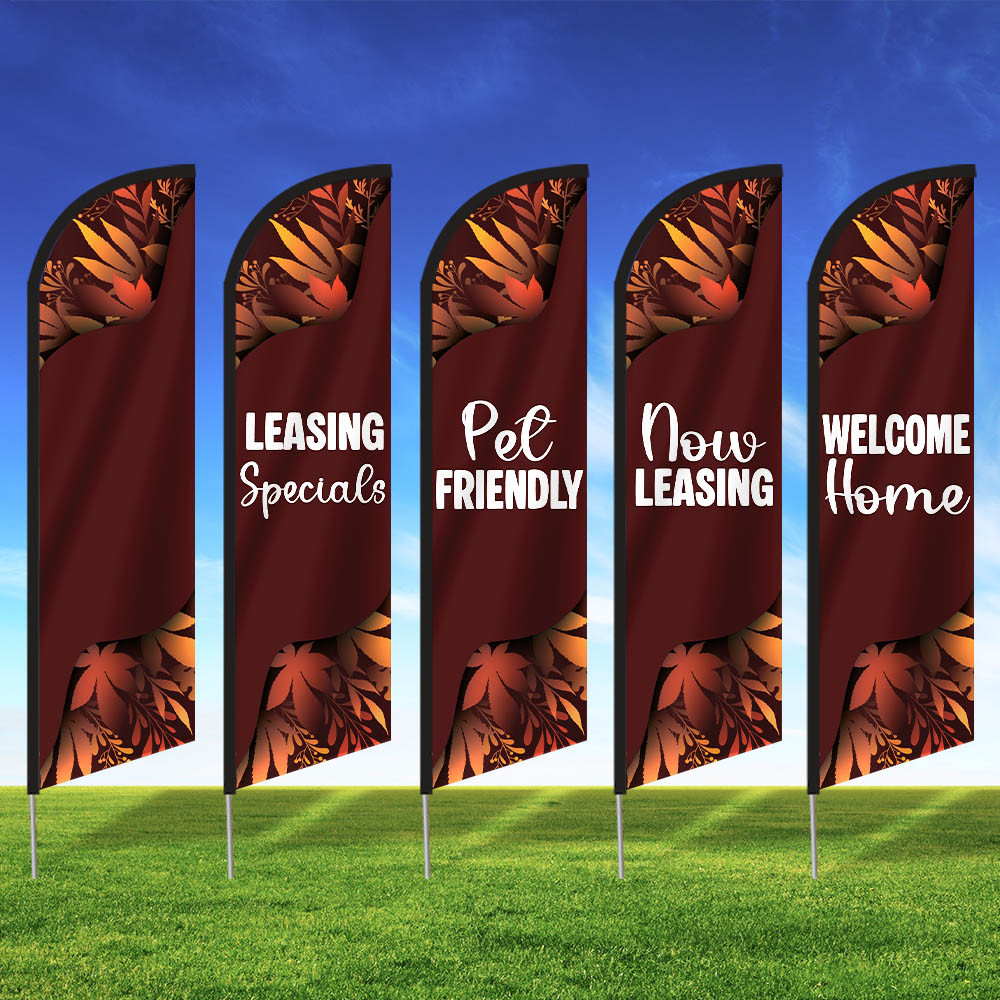 Auburn Ember- Double Sided Feather Flag Kit