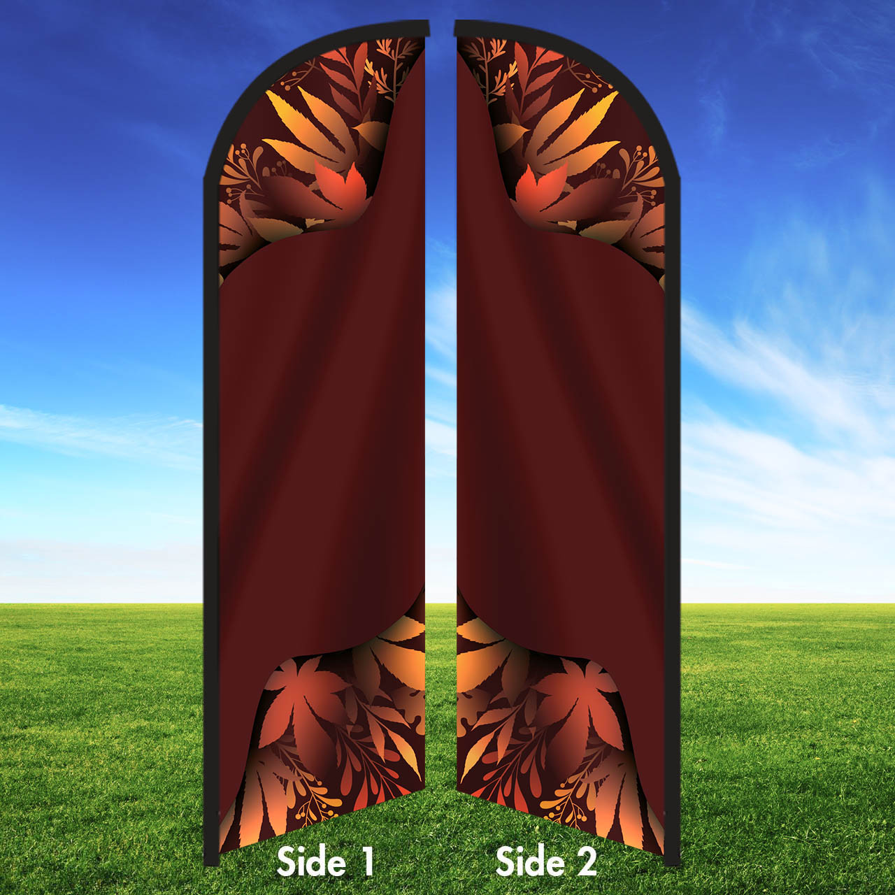 Auburn Ember- Double Sided Feather Flag Kit