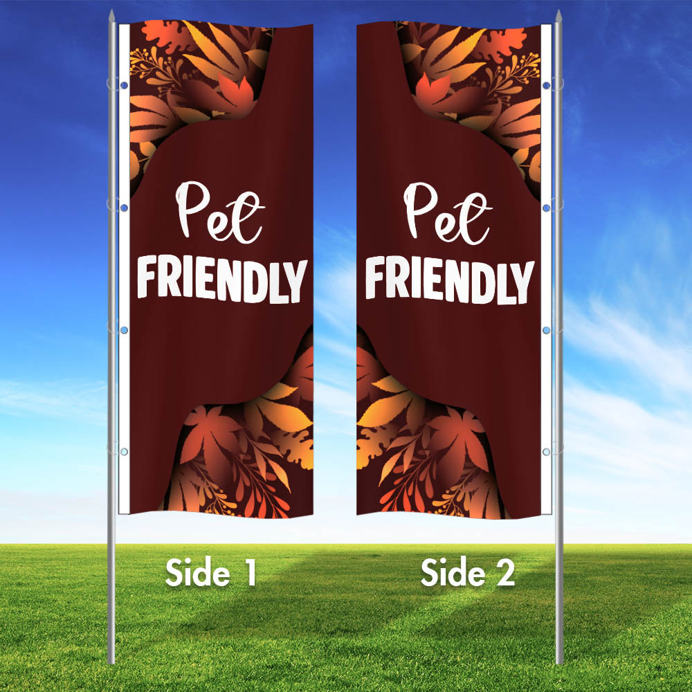 Auburn Ember- 3x8 Vertical Wave Flag Double Sided