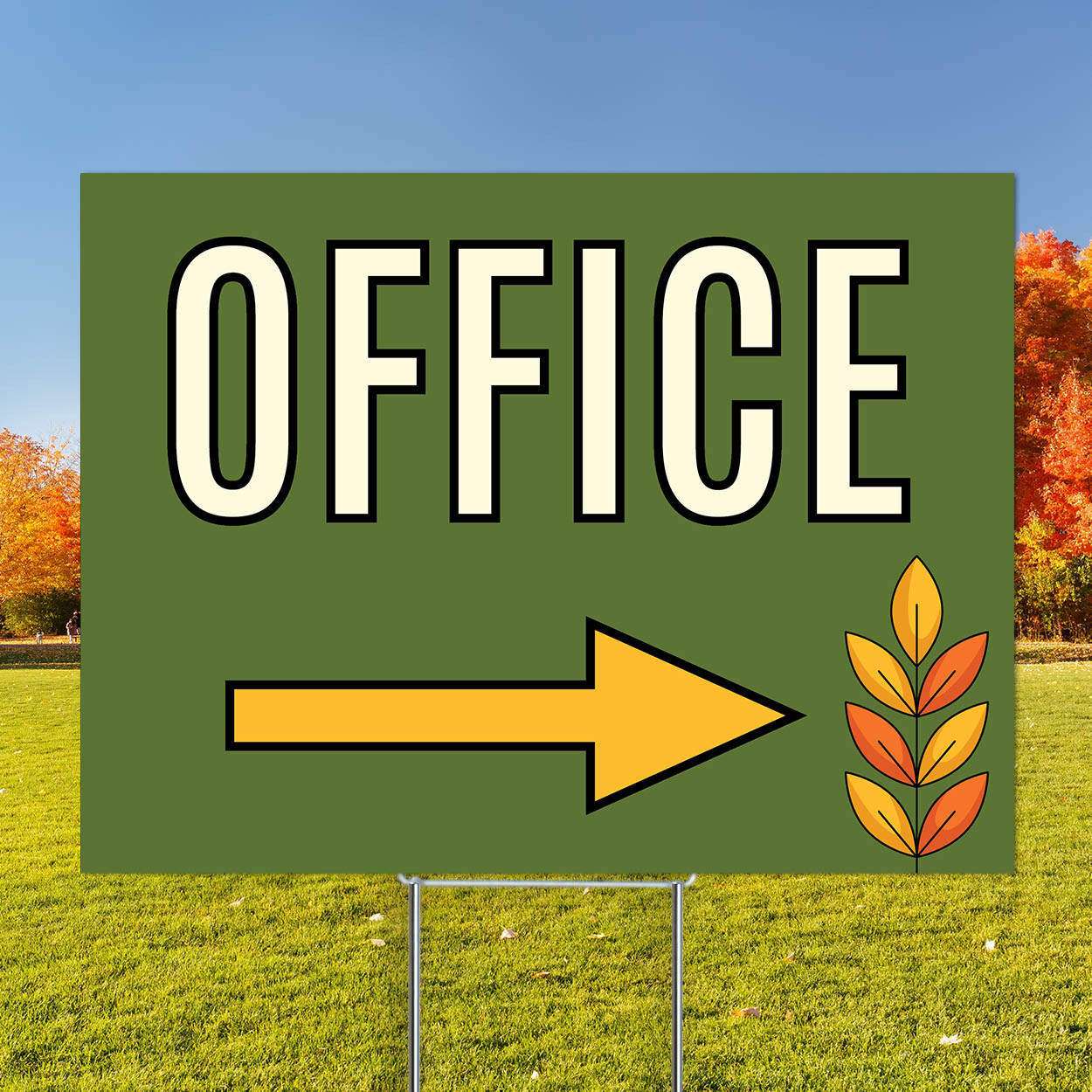Golden Leaves - Rectangle Flag and Yard Sign Marketing Bundle