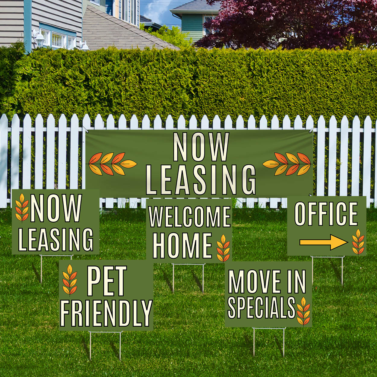 Golden Leaves- Banner and Yard Sign Marketing Bundle