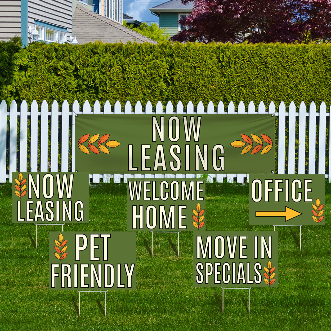 Golden Leaves- Banner and Yard Sign Marketing Bundle