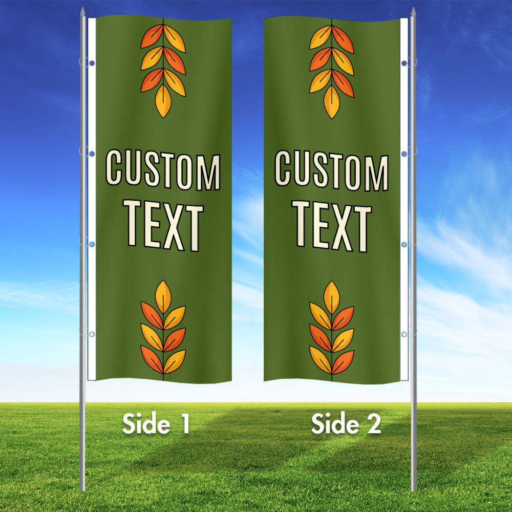 Golden Leaves Custom 3' x 8' Vertical Flag