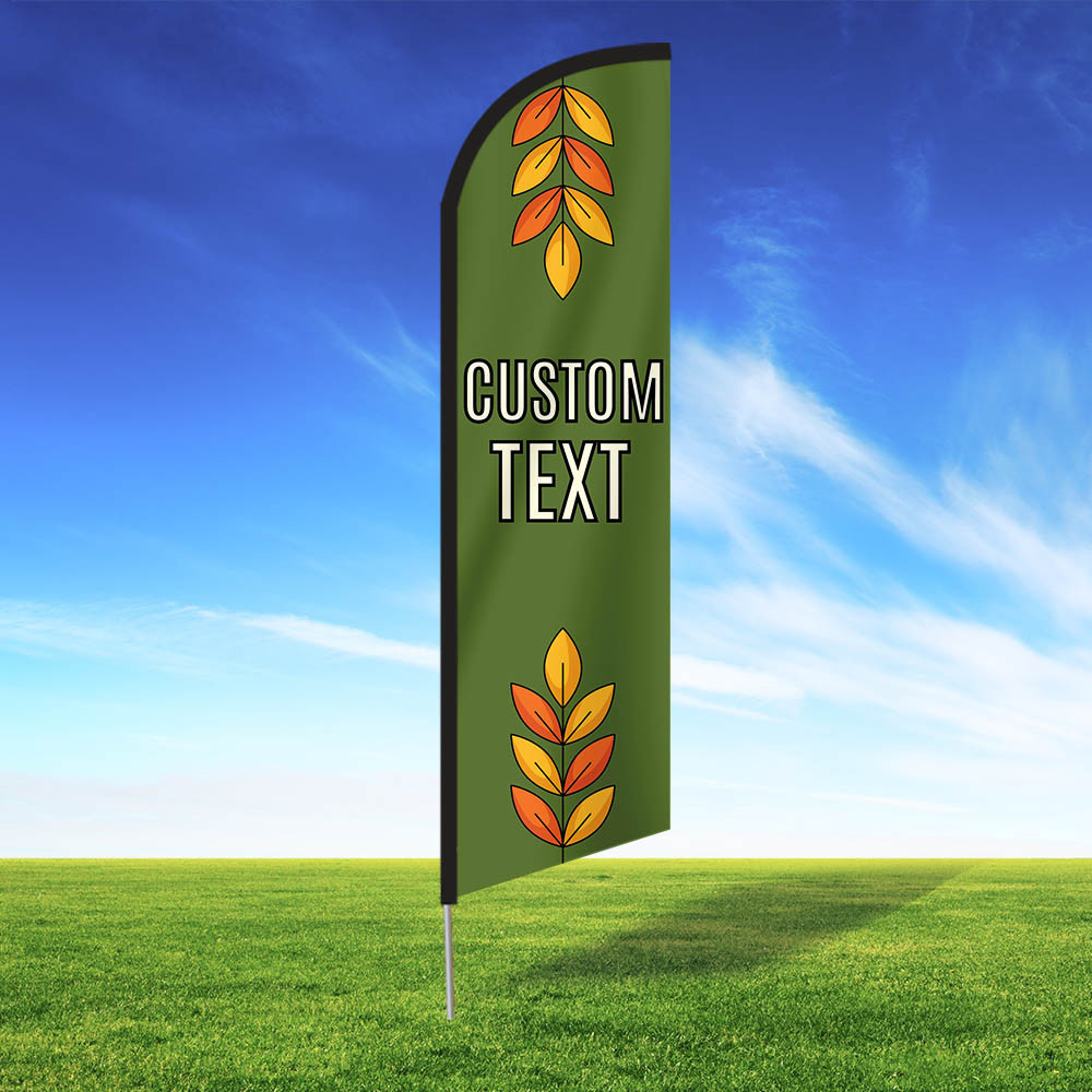 Golden Leaves Custom Feather Flag