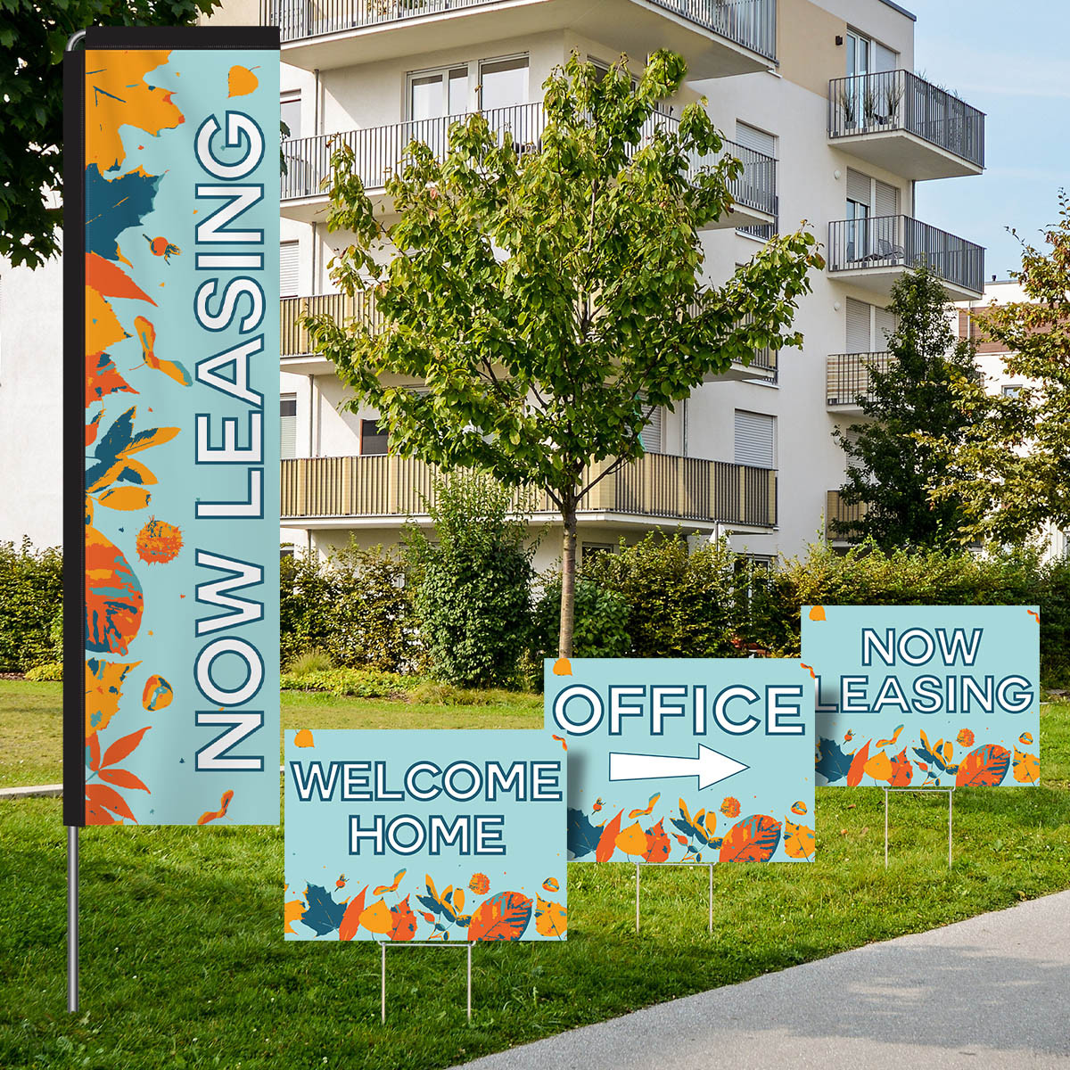 Hello Autumn - Rectangle Flag and Yard Sign Marketing Bundle