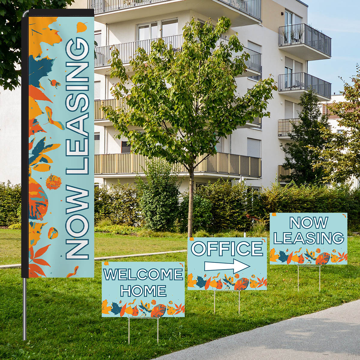 Hello Autumn - Rectangle Flag and Yard Sign Marketing Bundle