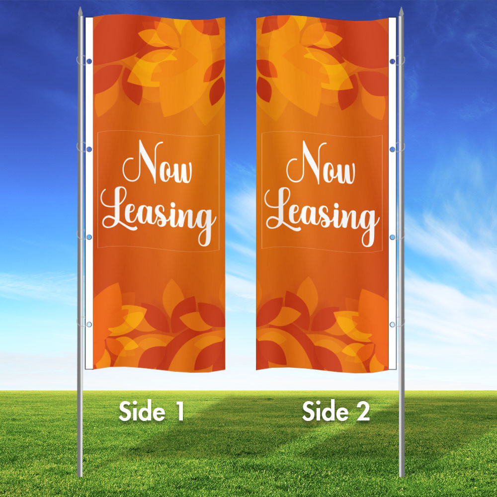 Rustic Autumn -  3x8 Vertical Wave Flag Double Sided