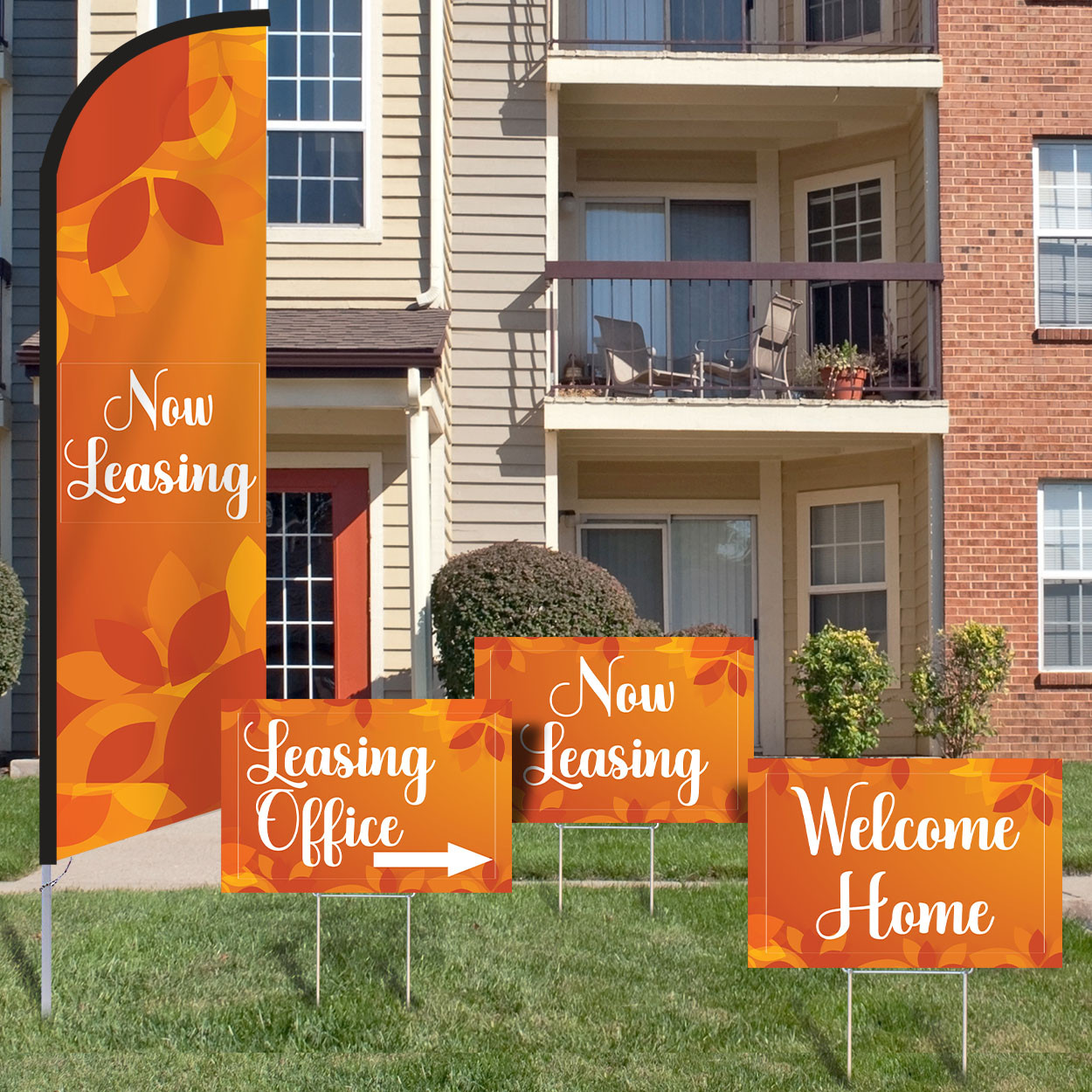 Rustic Autumn- Feather Flag and Yard Sign Marketing Bundle