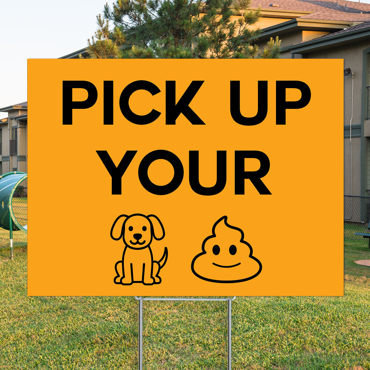 Pick Up Your Dog Poop Emoji: Yard Signs