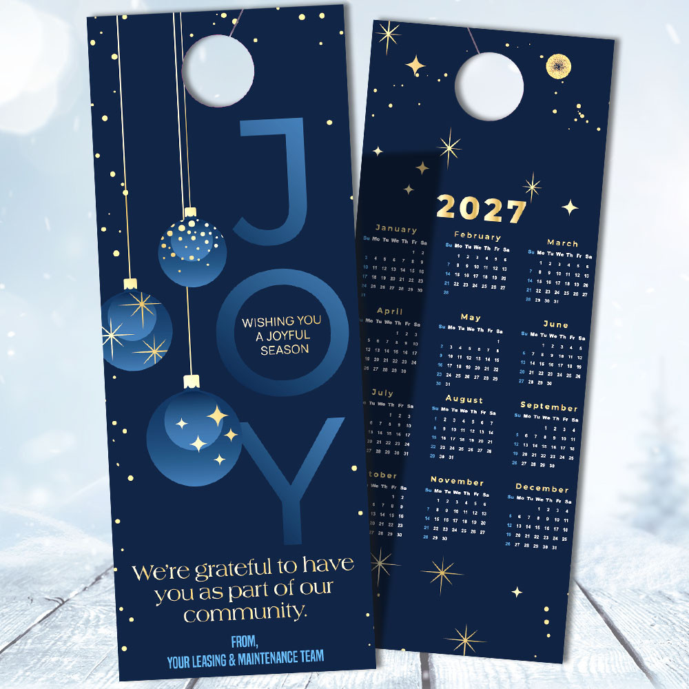 Holiday NY Door Hanger - 2027 Calendar