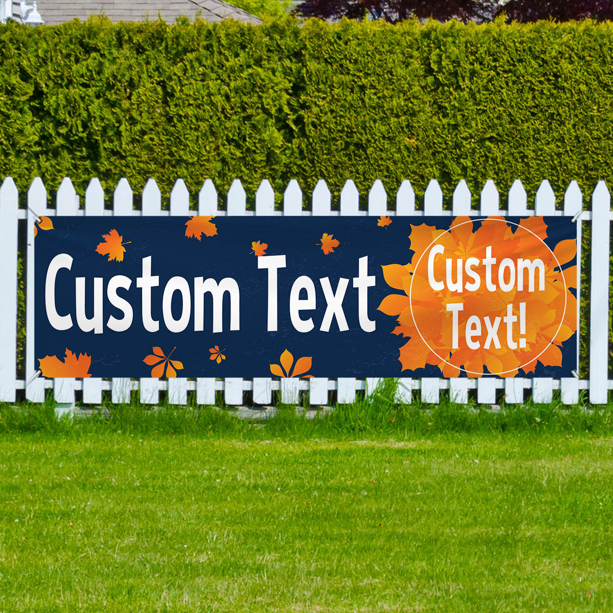 Custom Twilight Leaves Banner - 3x10 Outdoor Heavy Duty Vinyl
