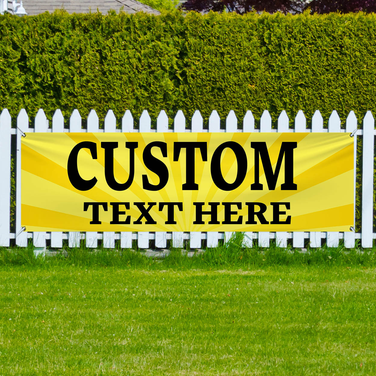 Custom Sunburst Banner - 3x10 Outdoor Heavy Duty Vinyl