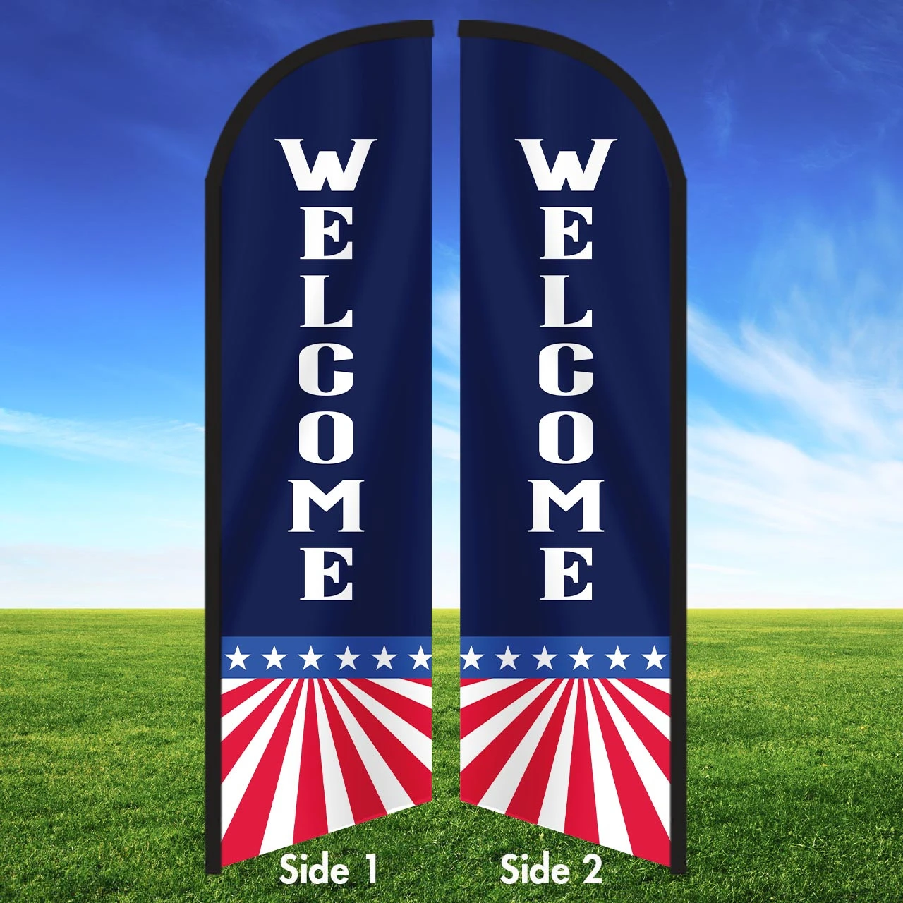 American Star - Welcome Double Sided Feather Flag Kit