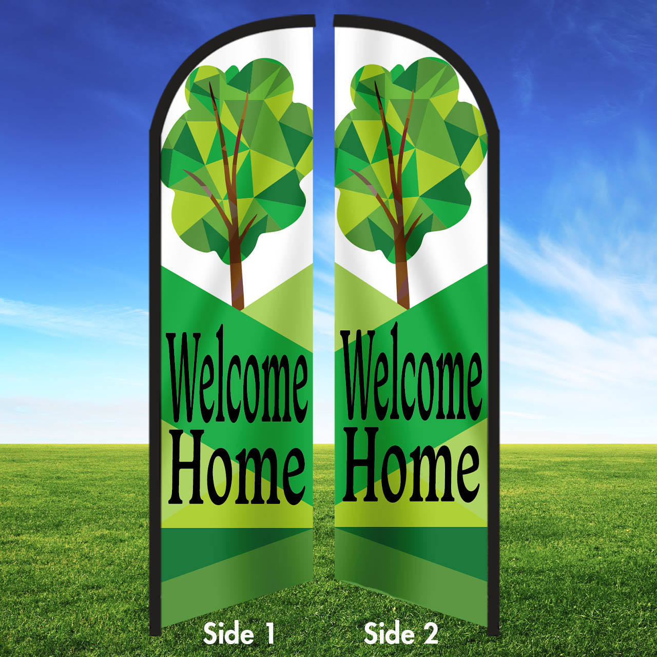 Mosaic Tree- WH Double Sided Feather Flag Kit