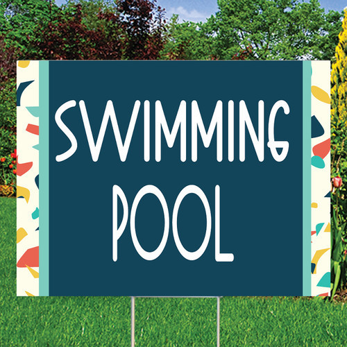 Confetti Coroplast Signs - SWIMMING POOL