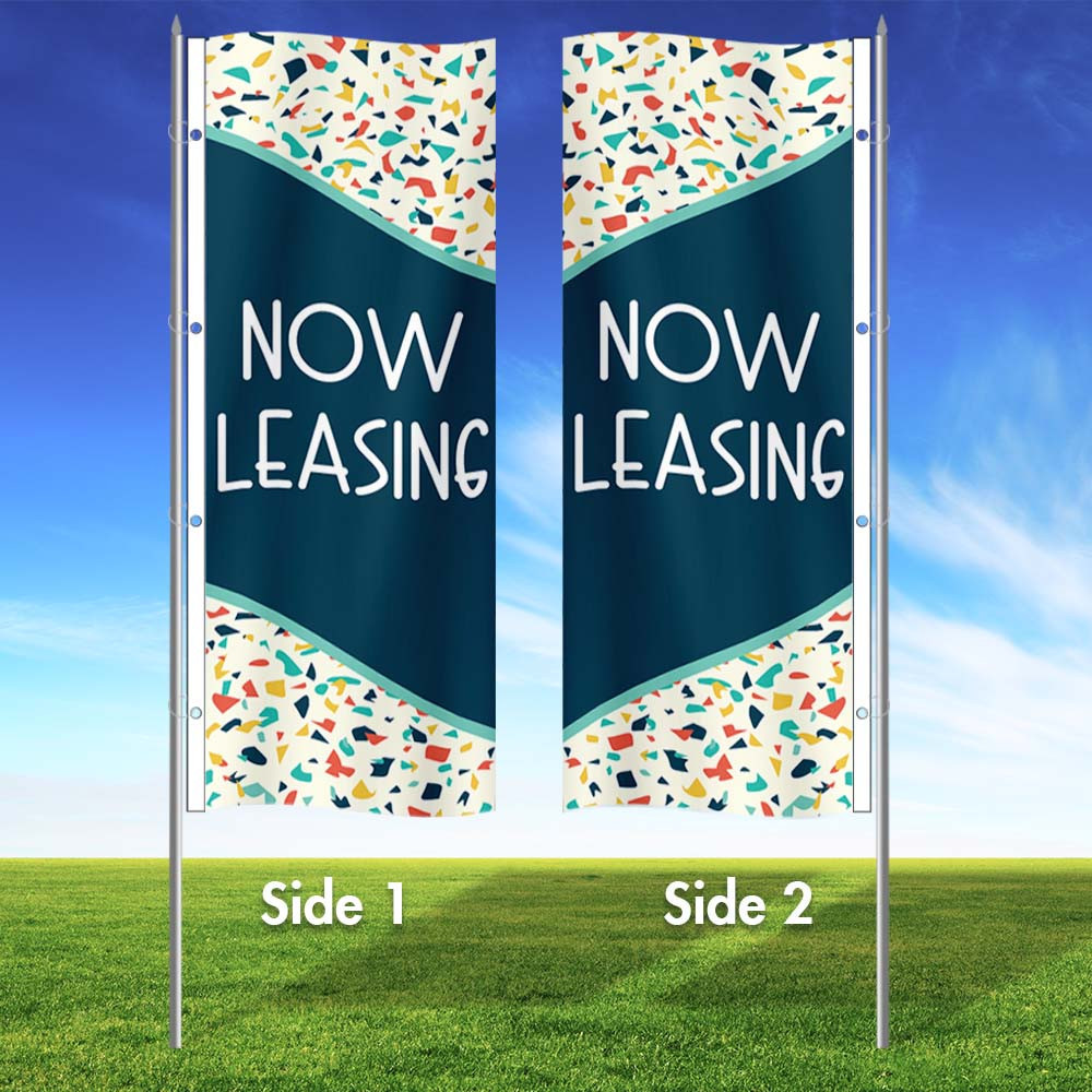 Confetti- NL Double Sided 3x8 Vertical Wave Flag
