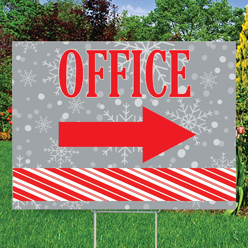 Candy Cane: OFFICE 18" x 24"  Yard Sign