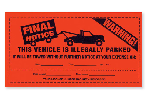 Parking Violation Sticker - Final Warning!