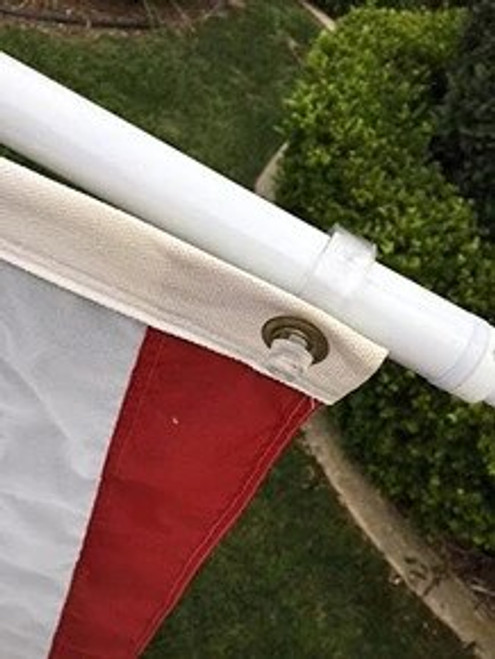 Residential Flag pole and Bracket -  White pole, gold top and white bracket