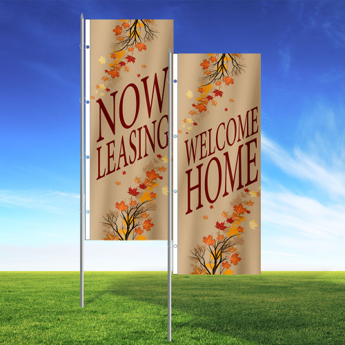 Falling Leaves - 3x8 Vertical Outdoor Marketing Flag
