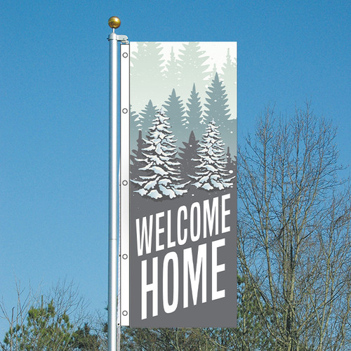 Snow Cap - 3x8 Vertical Outdoor Marketing Flag