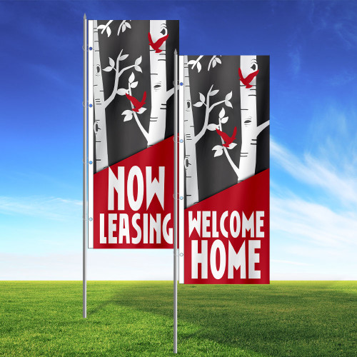 Cardinal - 3x8 Vertical Outdoor Marketing Flag