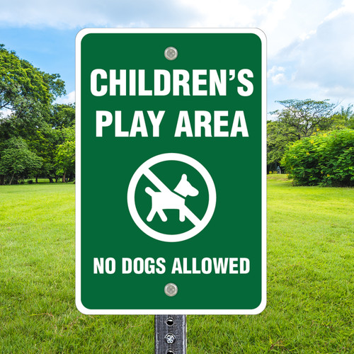 Pet Waste Sign: Children's Play Area 12"x 18" Aluminum