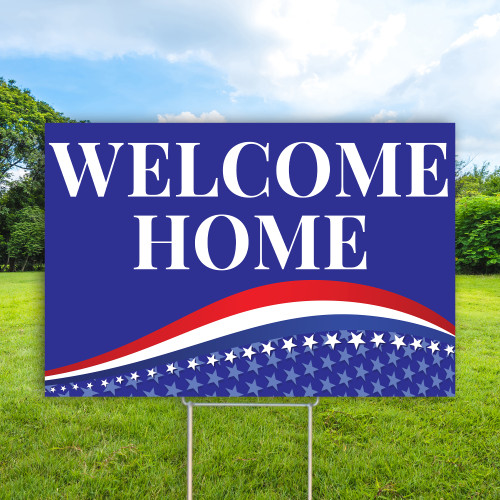 Patriotic Blue Star: 12"x 18" Yard Sign