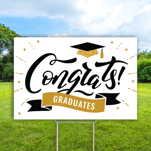 Congrats Graduates: 12"x 18" Yard Sign