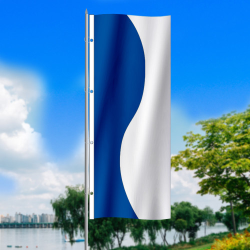 Royal Blue White Curvy - 3x8 Vertical Outdoor Marketing Flag