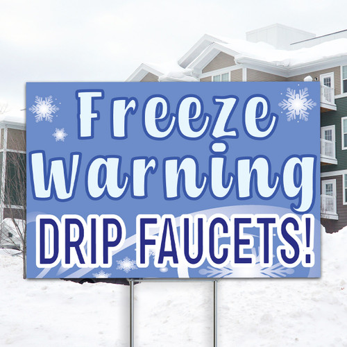 Blizzard Freeze Warning: 12"x 18" Yard Sign
