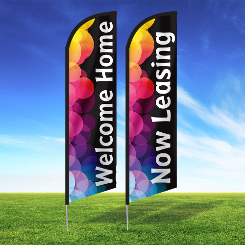 Black Neon - Double Sided Feather Flag Kit