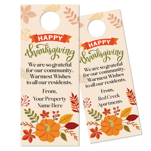 Custom Door Hanger: Happy Thanksgiving
