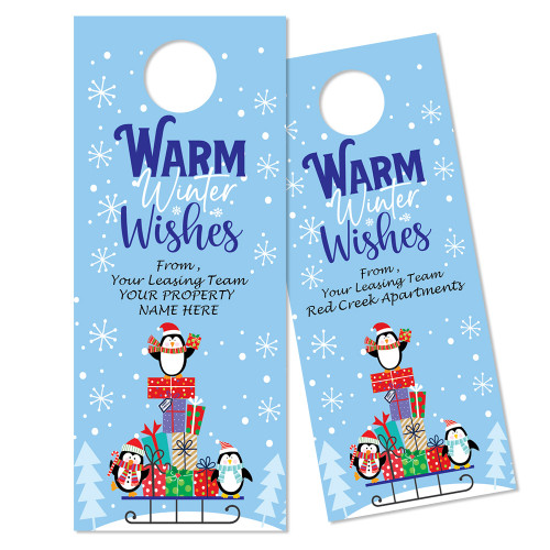 Custom Door Hanger:  Warm Winter Wishes