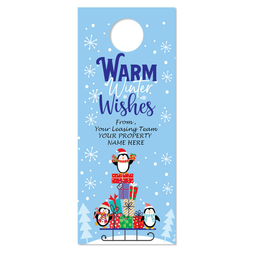 Custom Door Hanger:  Warm Winter Wishes